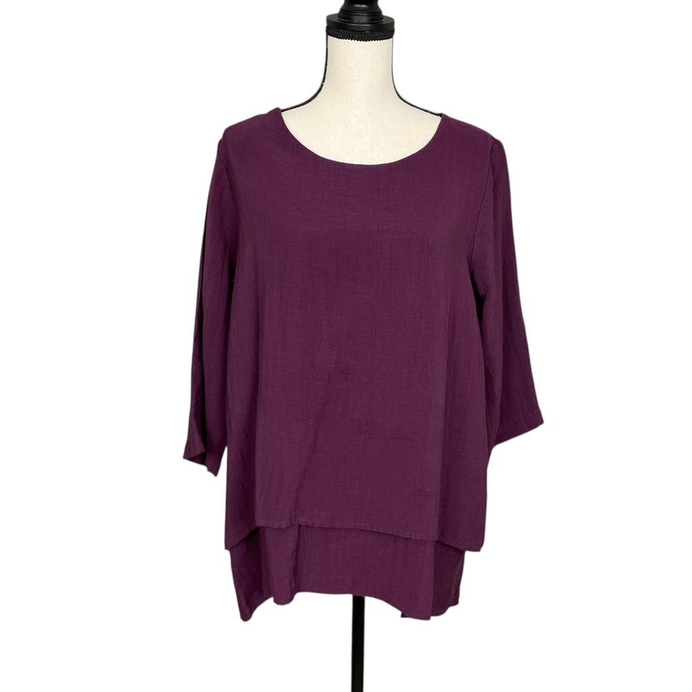 Chalet et Ceci Lagenlook Layered Tunic Top Womens XL Minimalist Artsy Earthy